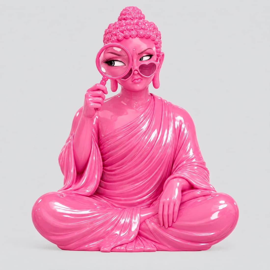 돋보기로 꼼꼼히 살피는 Queen Buda