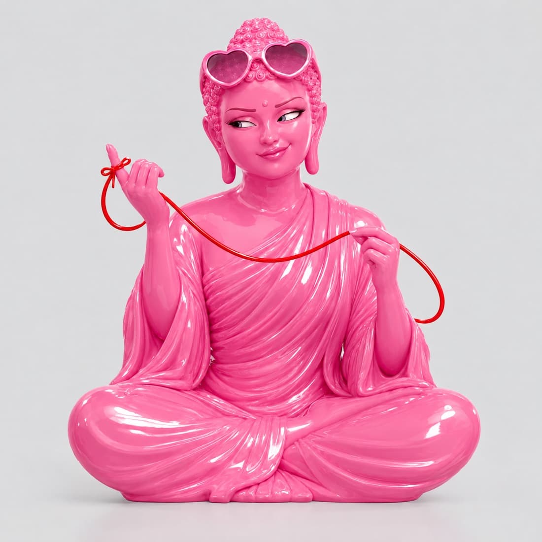 붉은 실을 손가락에 묶은 Queen Buda